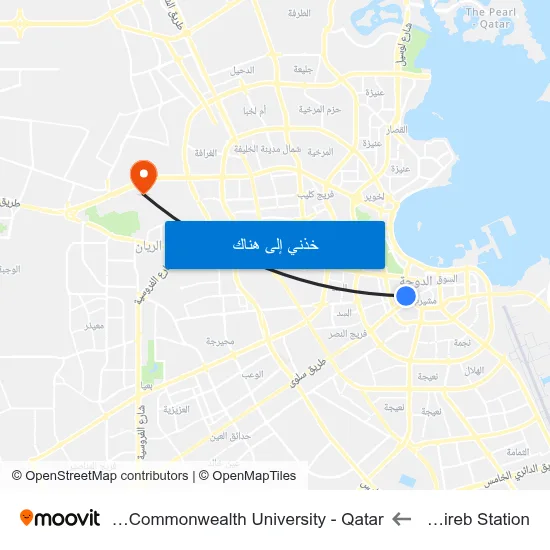 Msheireb Station to Virginia Commonwealth University - Qatar map
