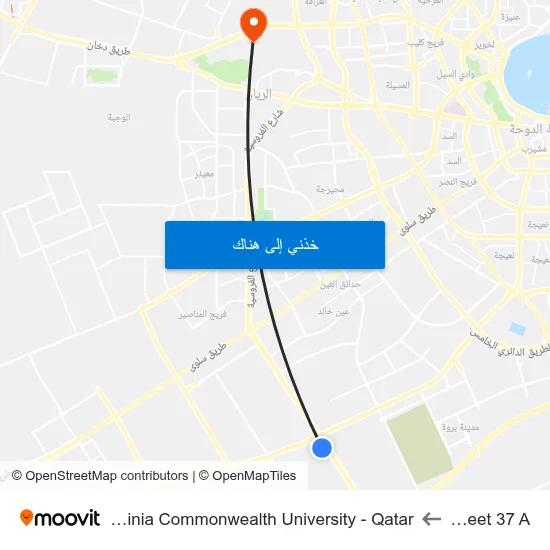Street 37 A to Virginia Commonwealth University - Qatar map