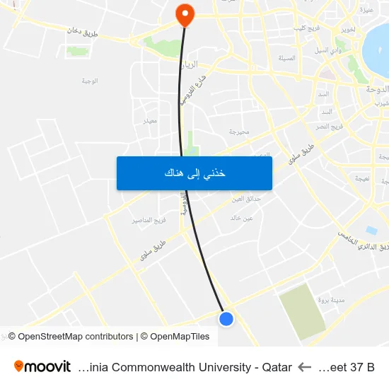 Street 37 B to Virginia Commonwealth University - Qatar map
