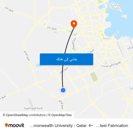 Doha Steel Fabrication to Virginia Commonwealth University - Qatar map