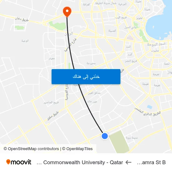 Bu Samra St B to Virginia Commonwealth University - Qatar map