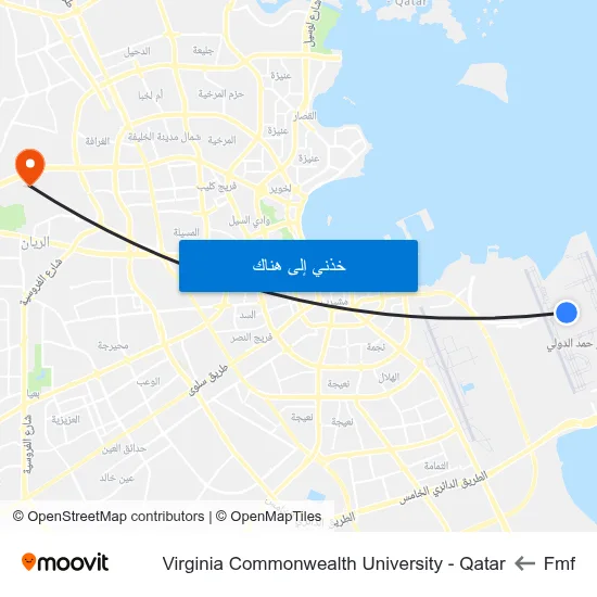 Fmf to Virginia Commonwealth University - Qatar map