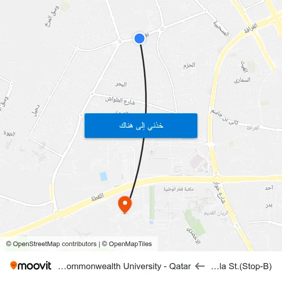 Bu Silla St.(Stop-B) to Virginia Commonwealth University - Qatar map