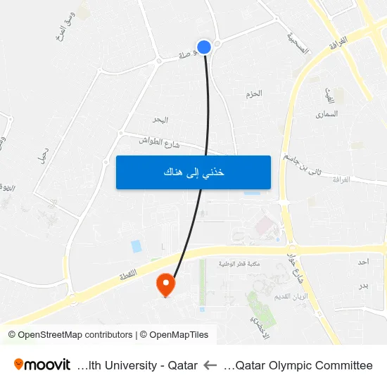 Al Gharrafa Sports Club - Qatar Olympic Committee to Virginia Commonwealth University - Qatar map