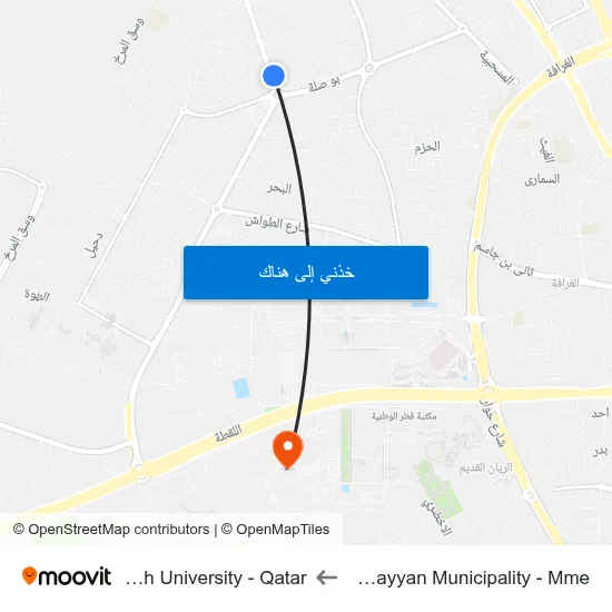 Al Gharrafa Area Office - Al Rayyan Municipality - Mme to Virginia Commonwealth University - Qatar map