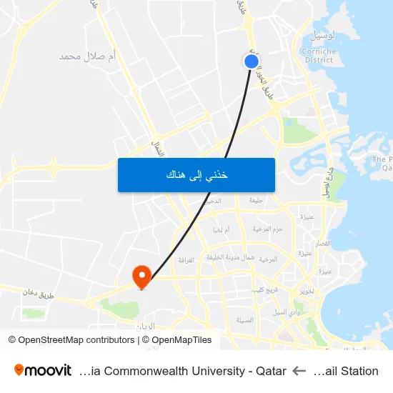 Lusail Station to Virginia Commonwealth University - Qatar map