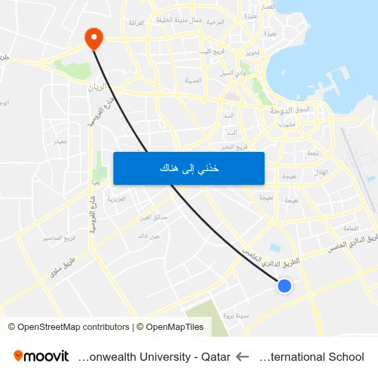 Hamilton International School to Virginia Commonwealth University - Qatar map