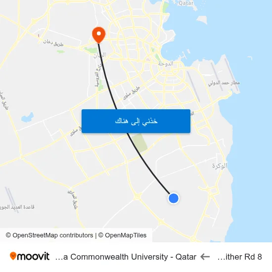 Muaither Rd 8 to Virginia Commonwealth University - Qatar map