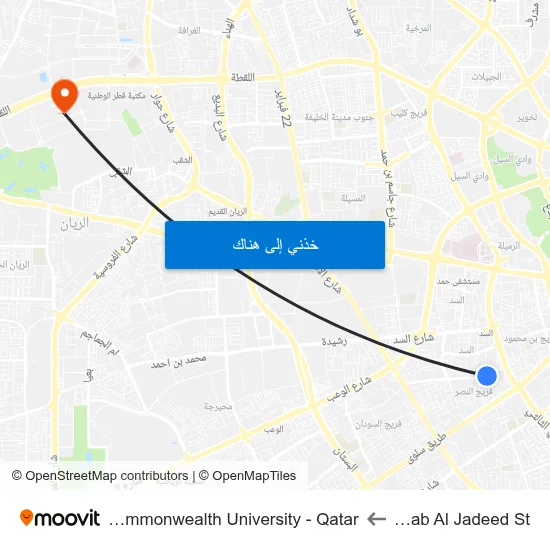 Al Mirqab Al Jadeed St to Virginia Commonwealth University - Qatar map