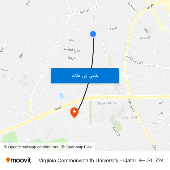 St. 724 to Virginia Commonwealth University - Qatar map