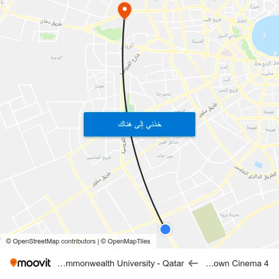 Asian Town Cinema 4 to Virginia Commonwealth University - Qatar map