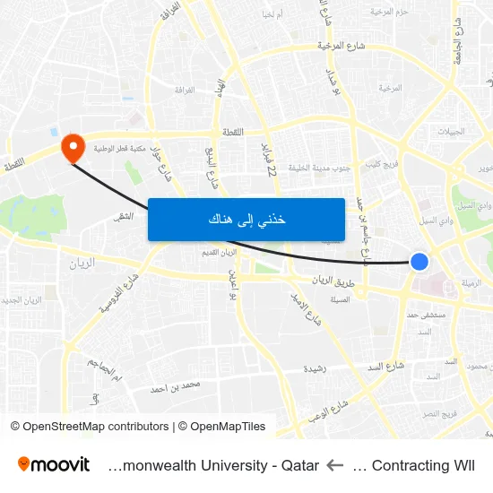 Tadmur Contracting Wll to Virginia Commonwealth University - Qatar map