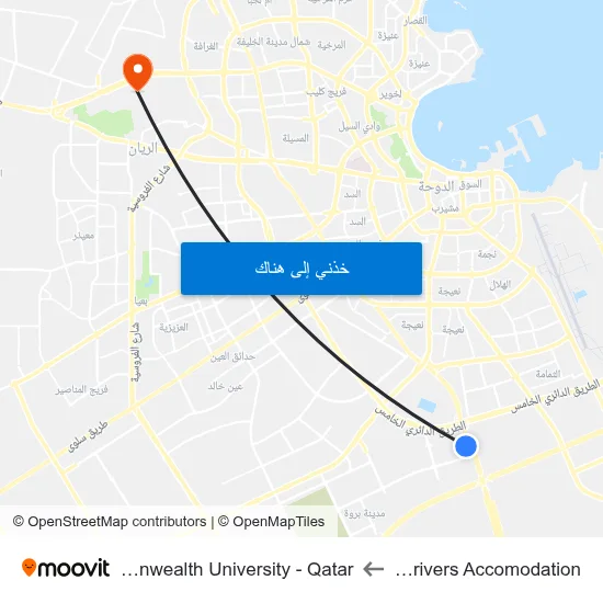 Mesaimeer Drivers Accomodation to Virginia Commonwealth University - Qatar map