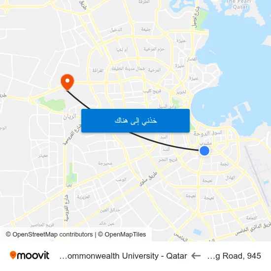B Ring Road, 945 to Virginia Commonwealth University - Qatar map
