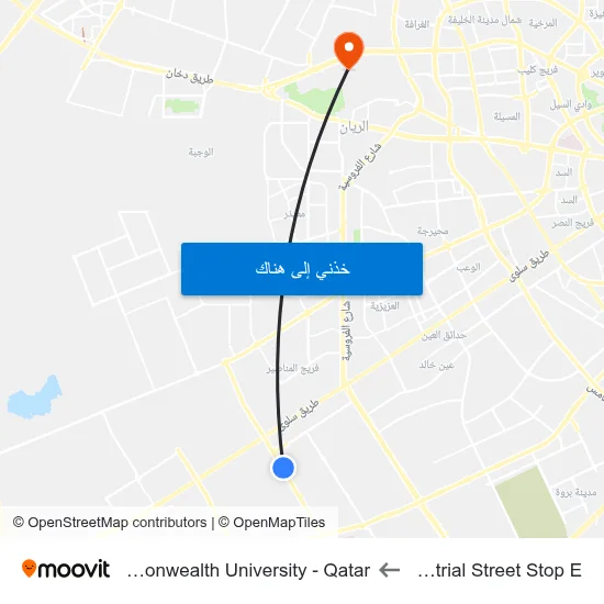 West Industrial Street Stop E to Virginia Commonwealth University - Qatar map