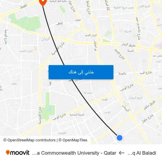 Souq Al Baladi to Virginia Commonwealth University - Qatar map