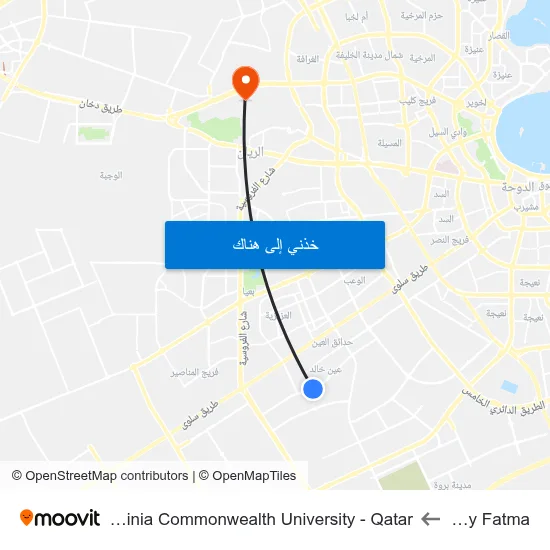 Jery Fatma to Virginia Commonwealth University - Qatar map