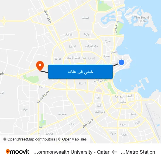 Decc Metro Station to Virginia Commonwealth University - Qatar map