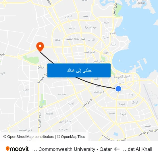 Rawdat Al Khail to Virginia Commonwealth University - Qatar map