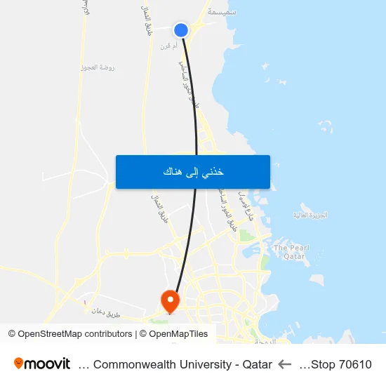 Bus Stop 70610 to Virginia Commonwealth University - Qatar map