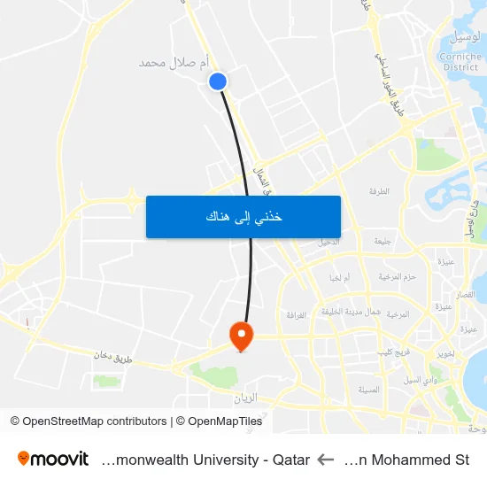 Jasim Bin Mohammed St to Virginia Commonwealth University - Qatar map