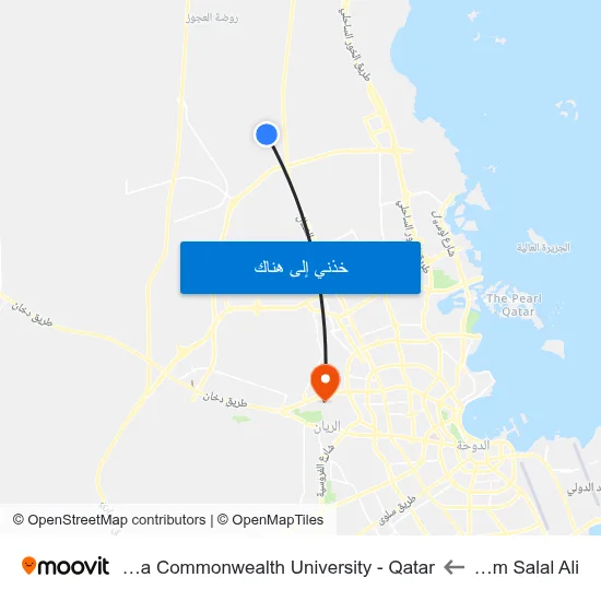 Umm Salal Ali to Virginia Commonwealth University - Qatar map
