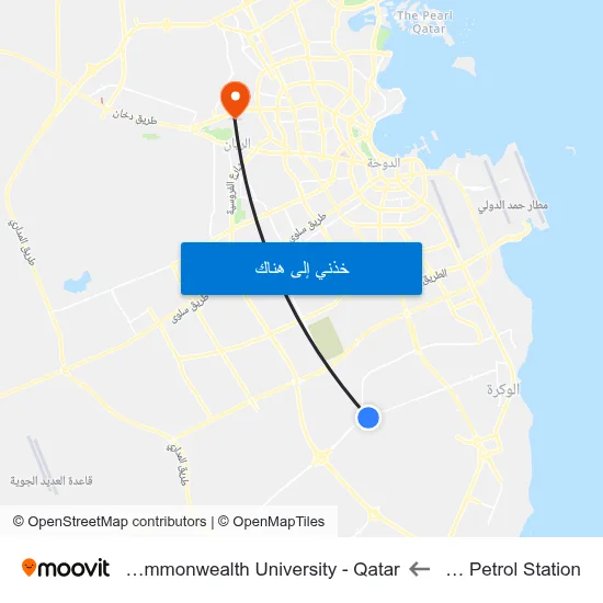 Woqod Petrol Station to Virginia Commonwealth University - Qatar map