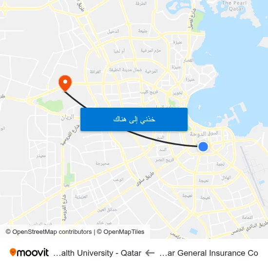 A Ring Road Near Qatar General Insurance Co to Virginia Commonwealth University - Qatar map