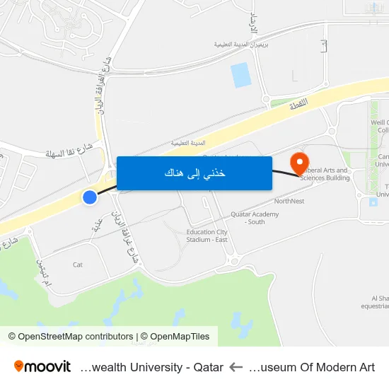 Mathaf Arab Museum Of Modern Art to Virginia Commonwealth University - Qatar map