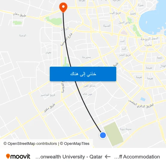 Karwa Staff Accommodation to Virginia Commonwealth University - Qatar map