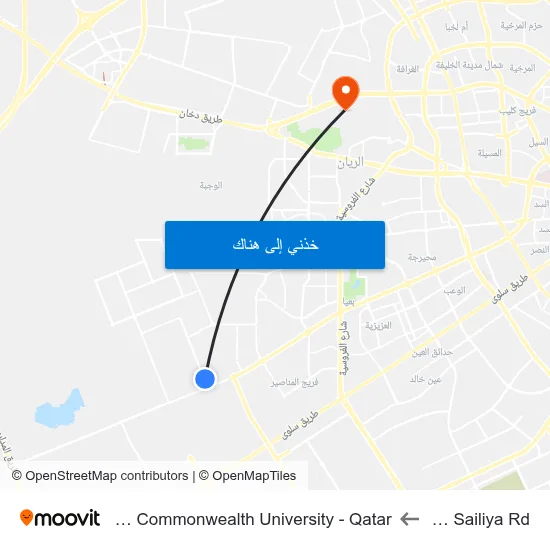 New Sailiya Rd to Virginia Commonwealth University - Qatar map