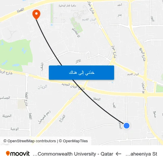 Al Shaheeniya St to Virginia Commonwealth University - Qatar map