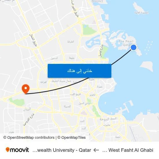 Tower 23 North West Fasht Al Ghabi to Virginia Commonwealth University - Qatar map