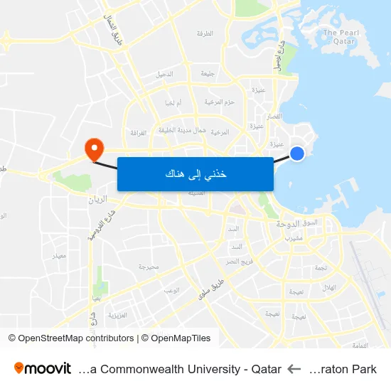 Sheraton Park to Virginia Commonwealth University - Qatar map