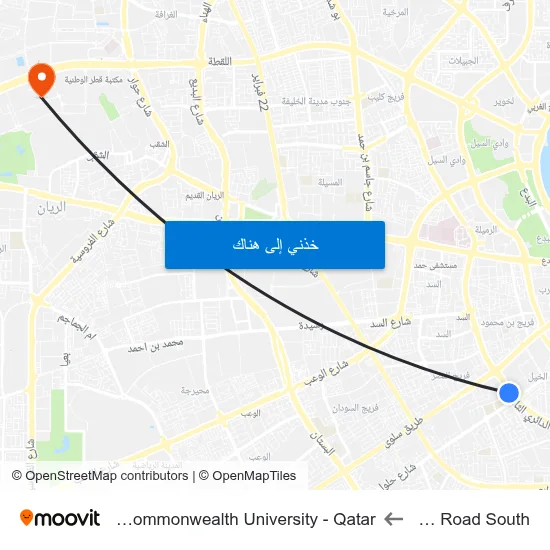 Salwa Road South to Virginia Commonwealth University - Qatar map