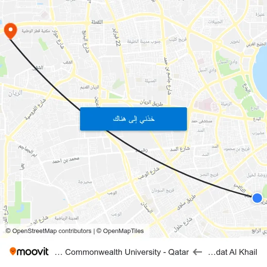Rawdat Al Khail to Virginia Commonwealth University - Qatar map
