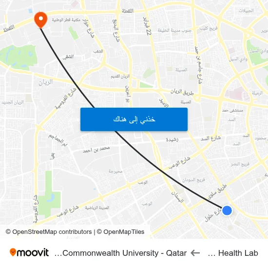 Micro Health Lab to Virginia Commonwealth University - Qatar map