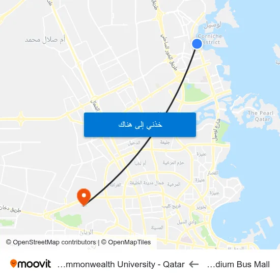Lus Stadium Bus Mall to Virginia Commonwealth University - Qatar map