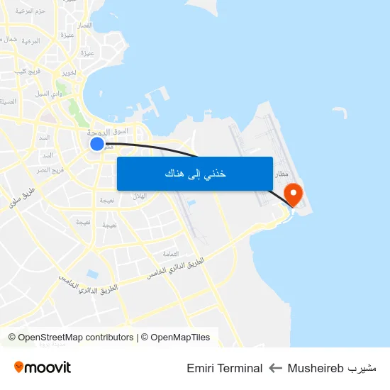 مشيرب Musheireb to Emiri Terminal map