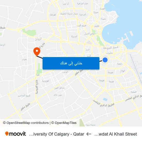 Rawdat Al Khail Street to University Of Calgary - Qatar map