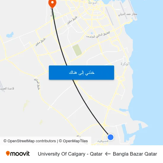 Bangla Bazar Qatar to University Of Calgary - Qatar map