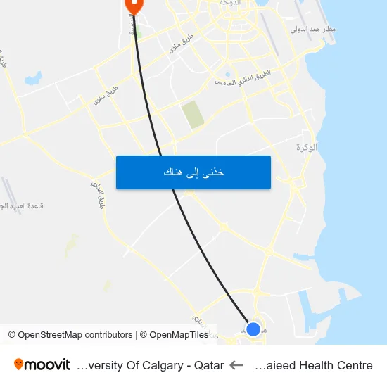 Mesaieed Health Centre to University Of Calgary - Qatar map