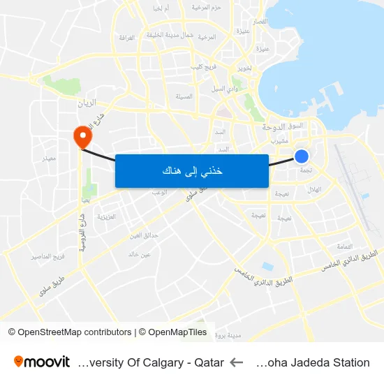 Al Doha Jadeda Station to University Of Calgary - Qatar map