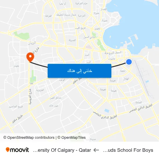 Al Quds School For Boys to University Of Calgary - Qatar map