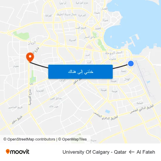 Al Fateh to University Of Calgary - Qatar map