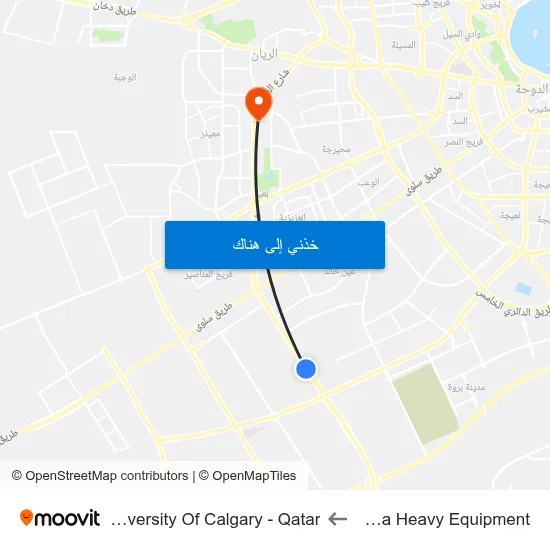 Jaida Heavy Equipment to University Of Calgary - Qatar map