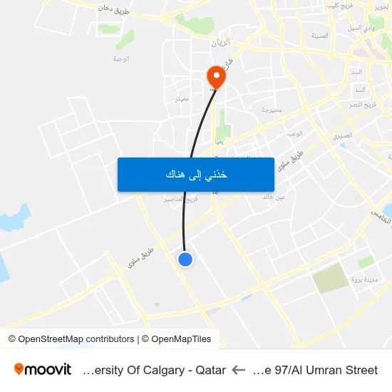 Gate 97/Al Umran Street to University Of Calgary - Qatar map