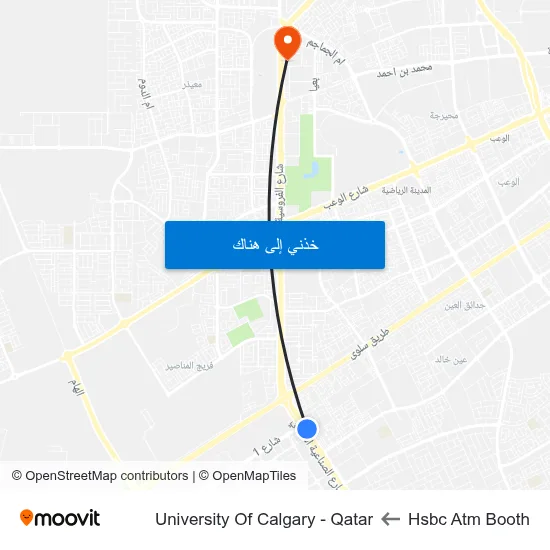 Hsbc Atm Booth to University Of Calgary - Qatar map