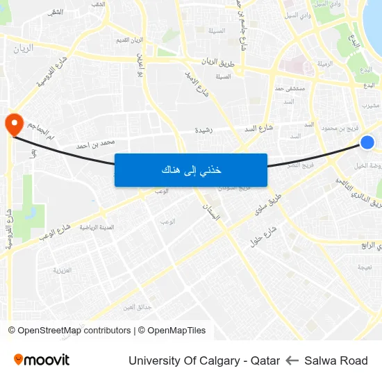 Salwa Road to University Of Calgary - Qatar map