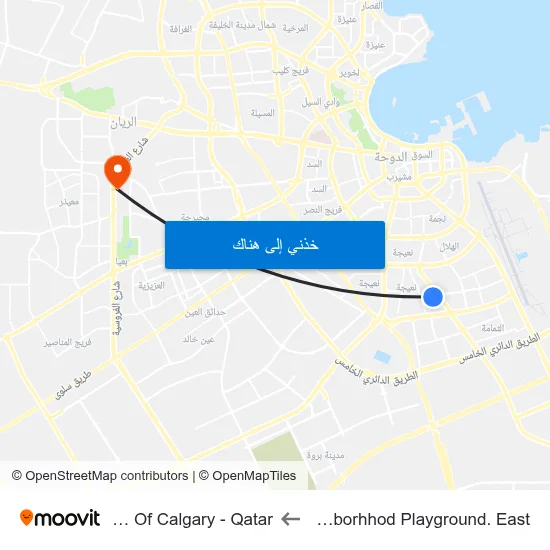 Nuaija Neighborhhod Playground. East to University Of Calgary - Qatar map